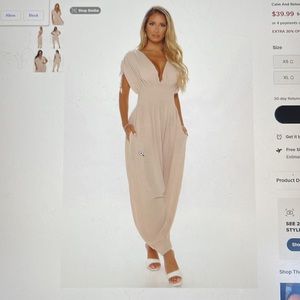 Fashion Nova Mocha Relaxed Jumpsuit